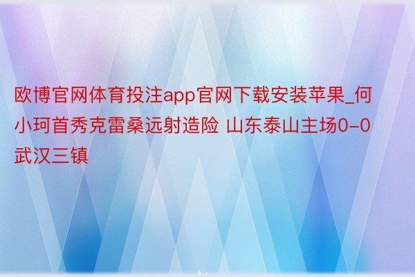 欧博官网体育投注app官网下载安装苹果_何小珂首秀克雷桑远射造险 山东泰山主场0-0武汉三镇